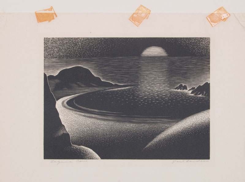 Appraisal: PAUL LANDACRE - LAGUNA COVE Wood engraving in black on