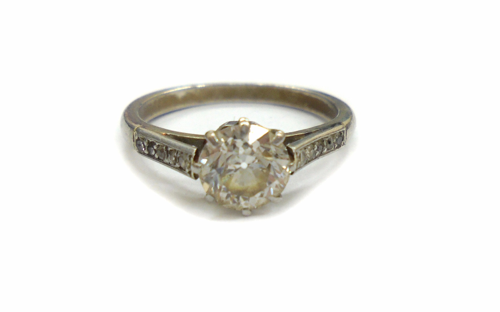 Appraisal: An early th century diamond solitaire ring the transition cut