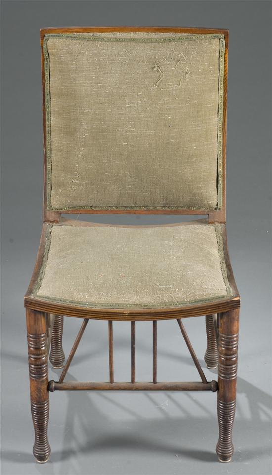 Appraisal: English oak Aesthetic movement side chair Late th early th