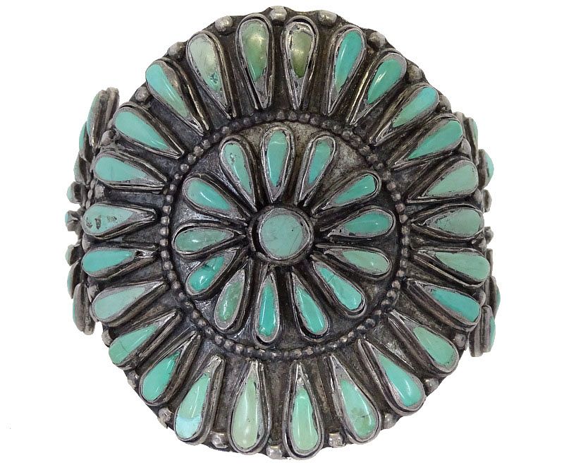 Appraisal: Zuni Turquoise Sterling Silver Cuff Bracelet Zuni Turquoise Sterling Silver