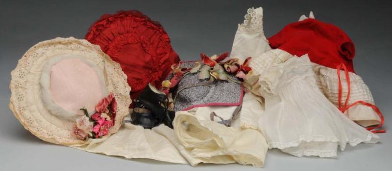 Appraisal: Lot of Vintage Doll Clothing Description Three hats Fantastic red