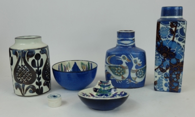 Appraisal: A collection of Royal Copenhagen artist signed vases dishes in