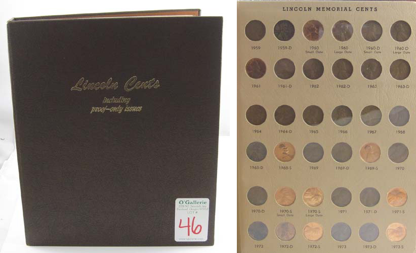 Appraisal: U S LINCOLN CENTS COLLECTION IN ALBUM a nearly complete