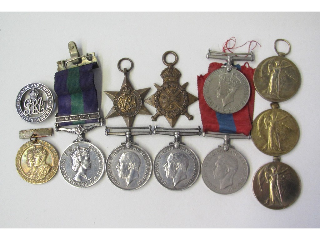 Appraisal: Lot comprising general service medal with Malaya class to Pte