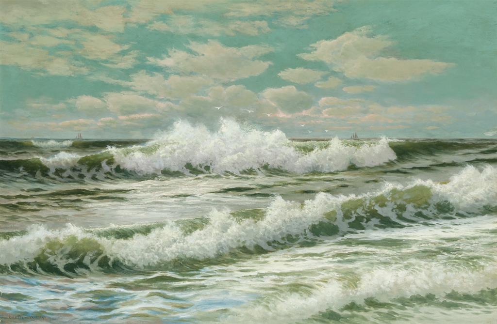 Appraisal: GEORGE HOWELL GAY American - Crashing Waves oil on canvas