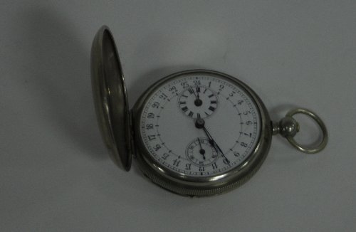 Appraisal: A hunter pocket watch with twenty-four hour white enamel dial