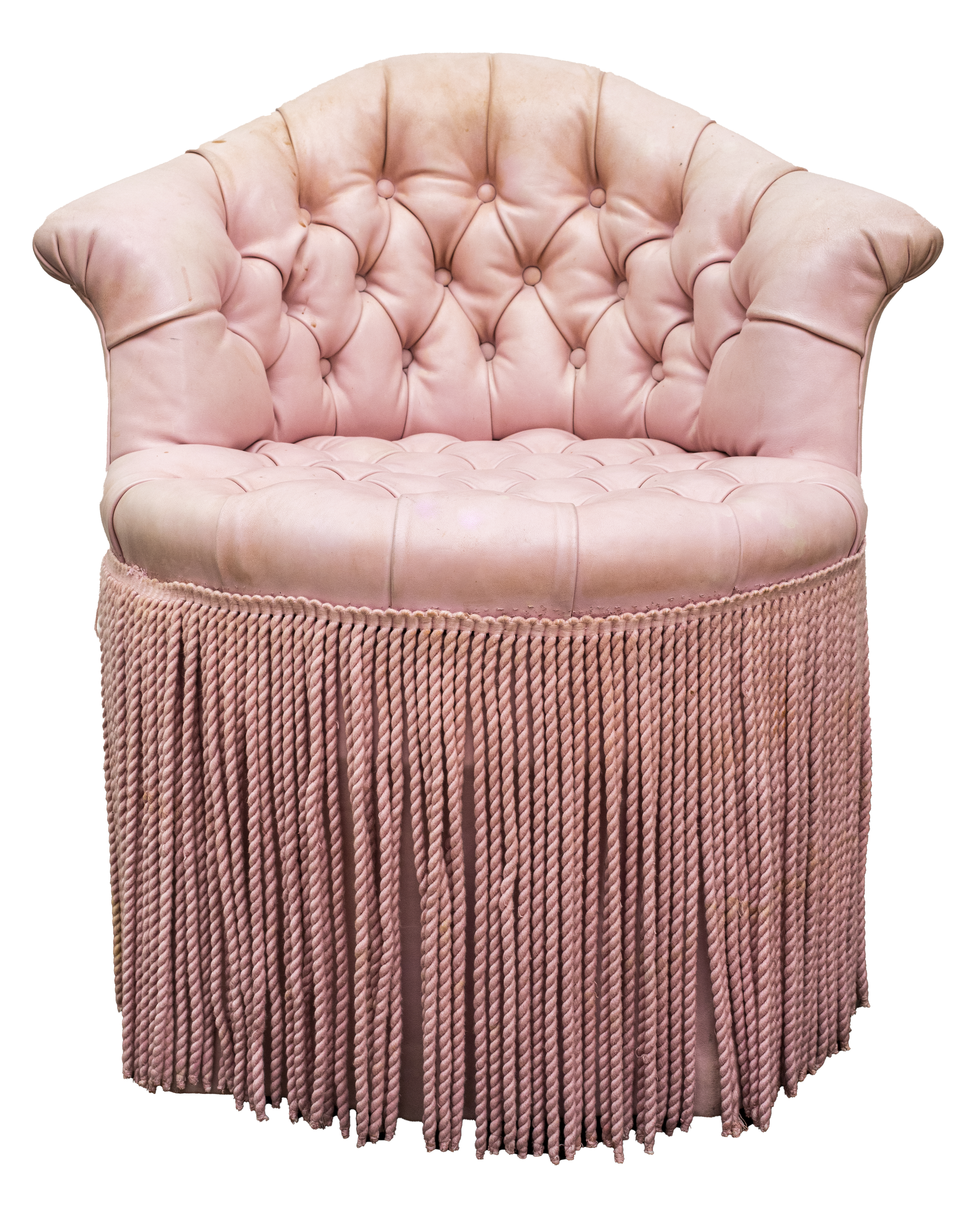 Appraisal: PINK UPHOLSTERED MAQUILLEUSE BOUDOIR CHAIR Pink upholstered maquilleuse make-up table