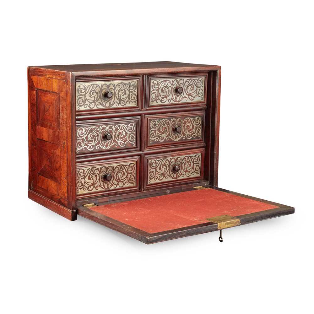 Appraisal: WILLIAM AND MARY KINGWOOD AND STEEL TABLE CABINET LATE TH