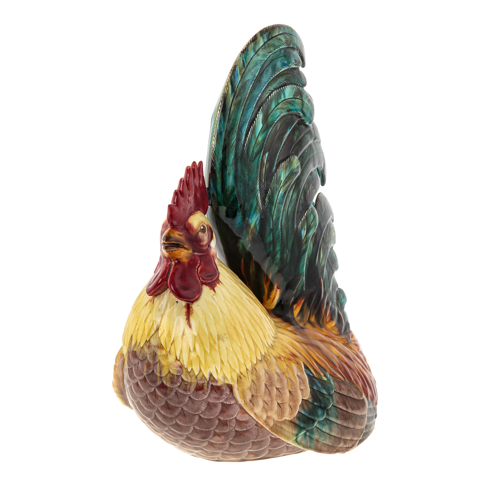 Appraisal: FRENCH MAJOLICA ROOSTER BY THEODORE DECK French - Vividly decorated