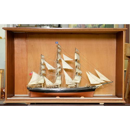 Appraisal: Model ship A three masted barque with sails and rigging