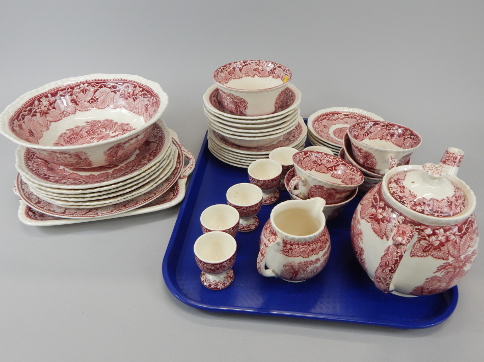 Appraisal: A quantity of Masons Red Vista pattern dinner and tea