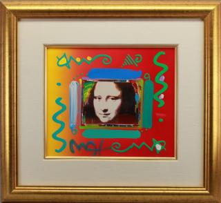 Appraisal: Peter Max born Mona Lisa Collage Mixed Media with acrylic