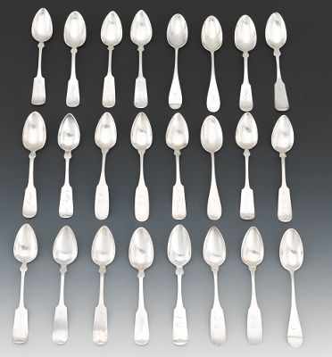 Appraisal: A Group of American Coin Silver Teaspoons Containing twenty-four coin