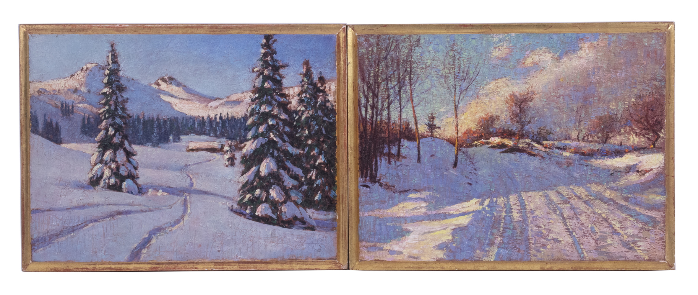 Appraisal: VIVIAN MILNER AKERS MAINE - Pair of Winter Landscapes miniature