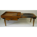 Appraisal: Cobbler's bench with leather seat and pull out drawer Very