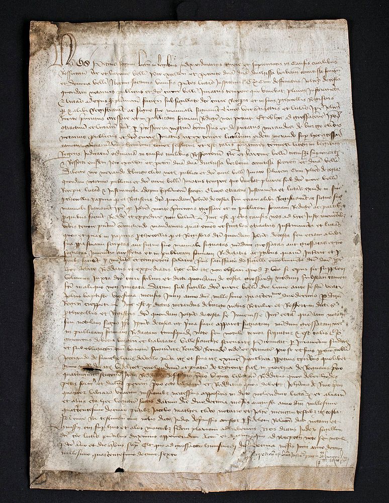 Appraisal: French Hand-Written Legal Document on Parchment Western Europe France ca