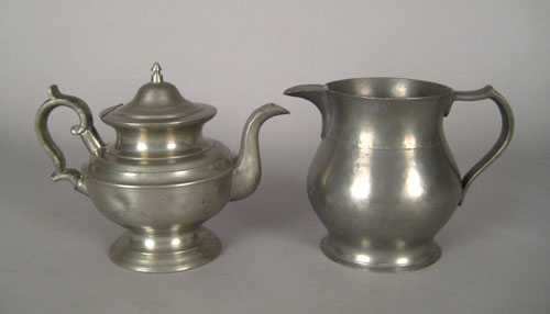 Appraisal: New York pewter teapot ca bearing the touch of Boardman