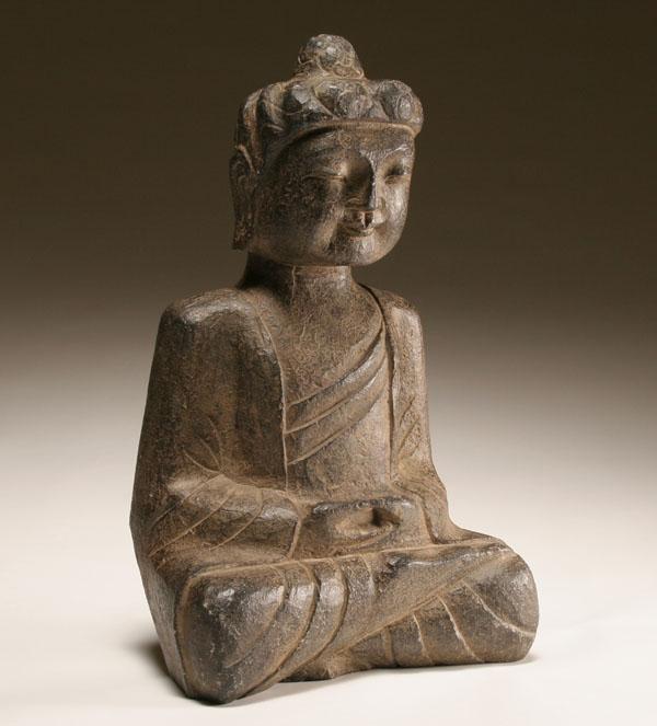 Appraisal: Carved stone Buddha sculpture H Very good condition