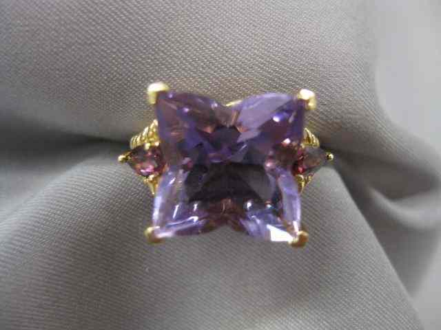 Appraisal: Amethyst Garnet Ring carat fancy square amethyst with a rich