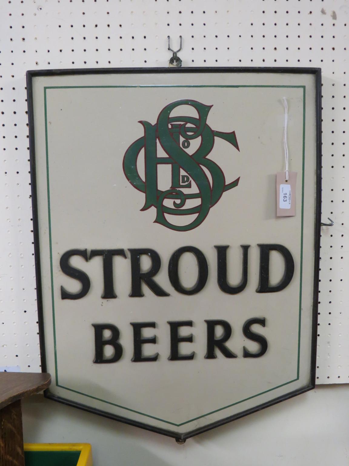 Appraisal: An enamel advertising sign Stroud Beers cream with raised black