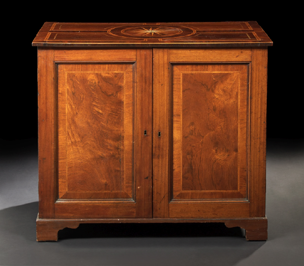 Appraisal: George III Inlaid Mahogany Cabinet fourth quarter th century the