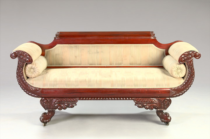 Appraisal: American Late Classical Revival Mahogany Settee late th century the