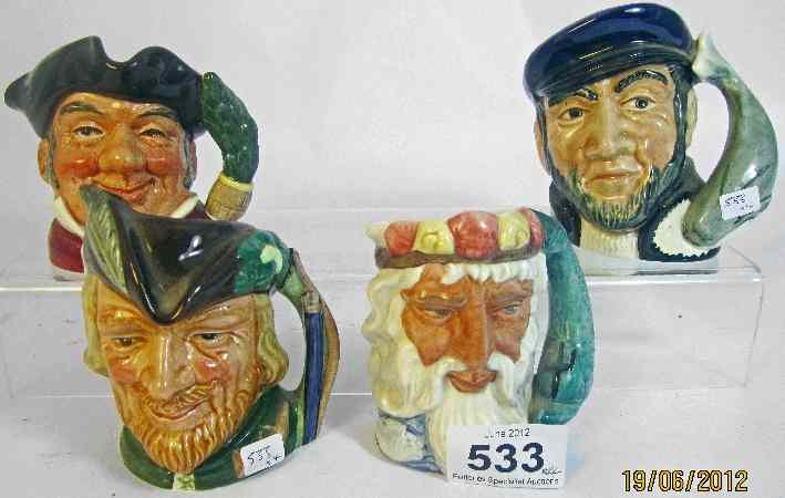 Appraisal: Royal Doulton Small Character Jugs Mine Host D Cap't Ahab