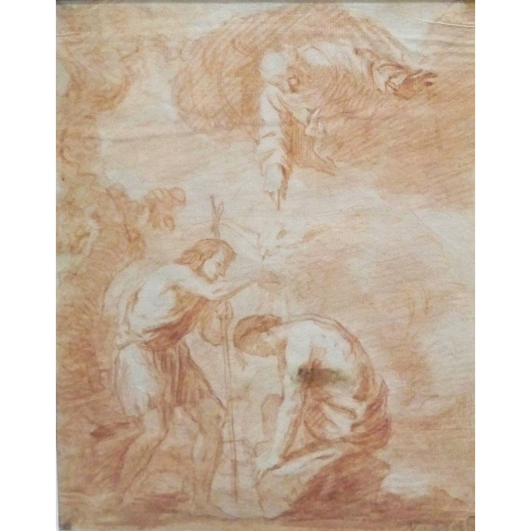 Appraisal: Circle of Carlo Maratta The Baptism of Christ Red chalk