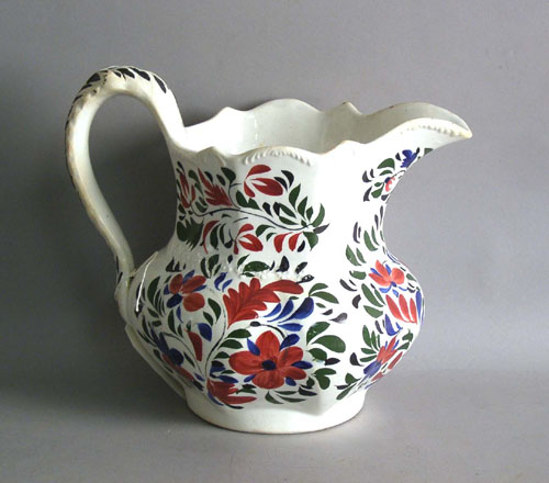 Appraisal: Ironstone floral decorated pitcher th c h