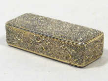 Appraisal: Russian interest A rectangular silver gilt snuff box finely decorated