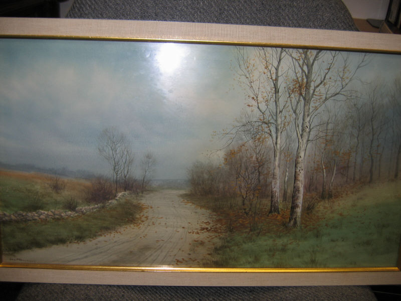 Appraisal: GEORGE HOWELL GAY AMERICAN - Fall landscape watercolor drawing on