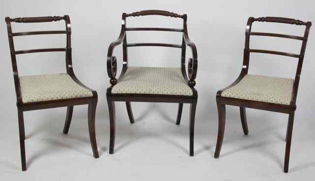 Appraisal: A set of eight Regency mahogany dining chairs circa including