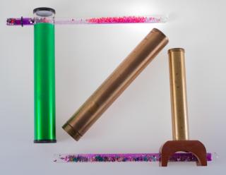 Appraisal: Kaleidoscopes Trio Three modern kaleidoscopes One brass with wood holder