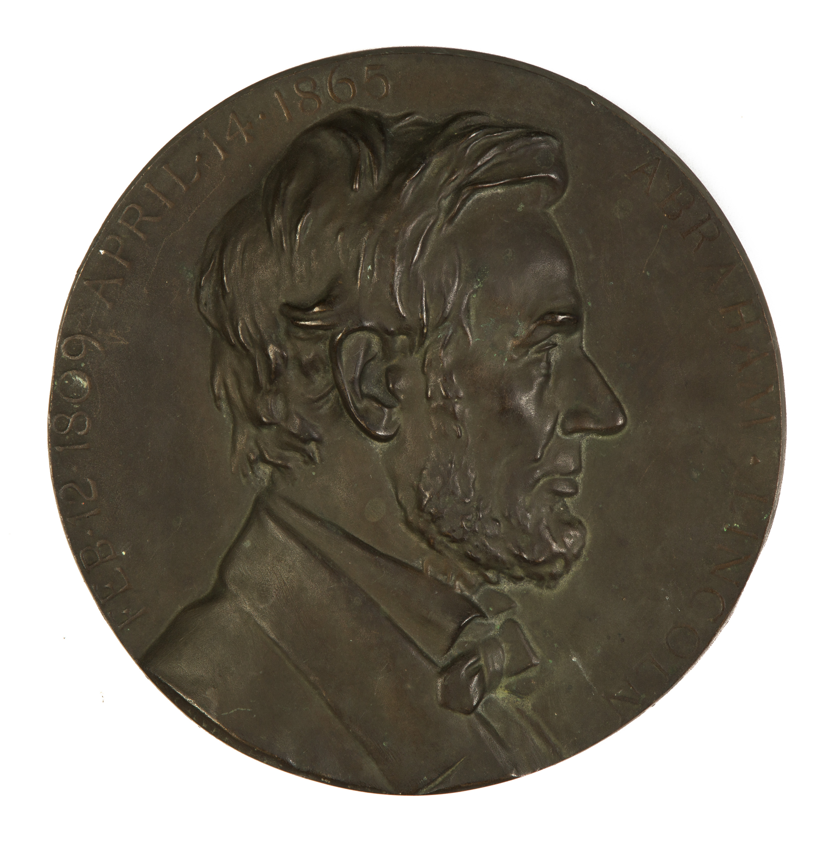 Appraisal: Charles Calverley Cast Bronze Plaque of Abraham Lincoln Signed C