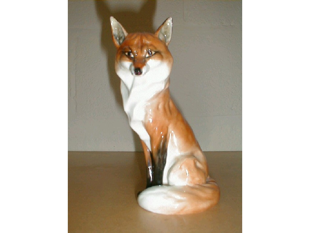 Appraisal: A Royal Worcester seated fox model no high A Royal