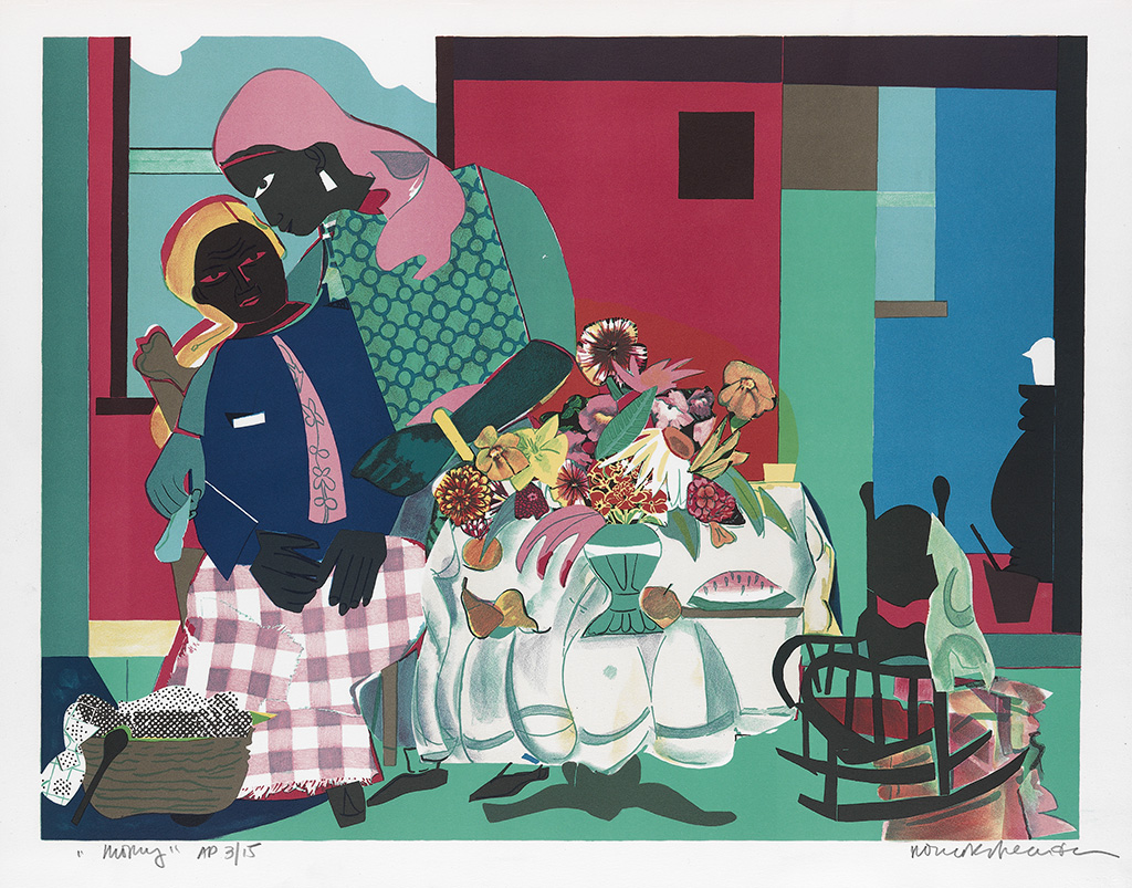 Appraisal: ROMARE BEARDEN - Morning Color lithograph on wove paper x