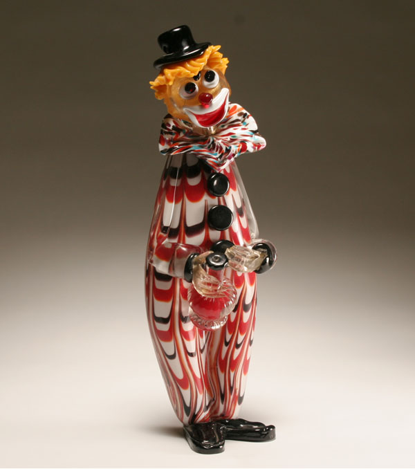 Appraisal: Large Murano art glass clown H Left hand with missing