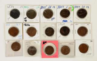 Appraisal: Lot Of Large Cent Coins Includes AG AG AG stars