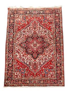 Appraisal: Hand Woven Persian Tabriz Area Rug Wool Iran Geometric and