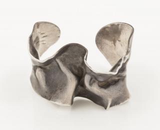 Appraisal: A Modernist Sterling Silver Ruffle Cuff Bracelet consisting of an