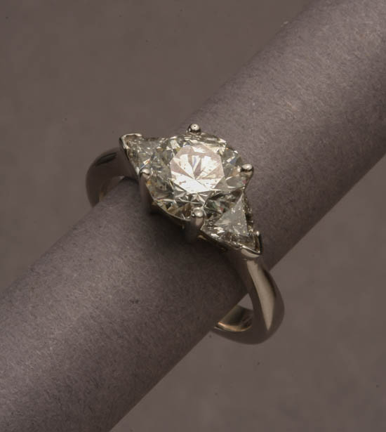 Appraisal: Lot Property of Various Owners -Karat White-Gold Solitaire Diamond Ring