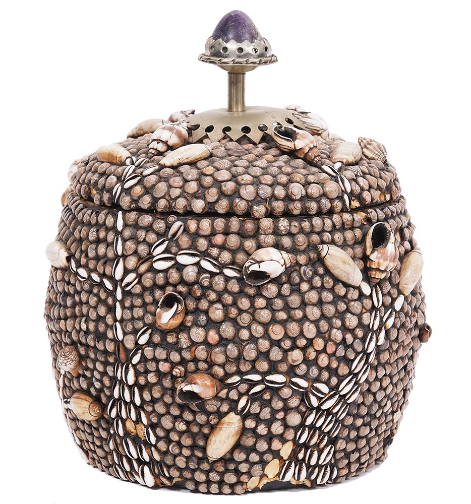 Appraisal: Anthony Redmile Style Shell Encrusted Ice Bucket Shell encrusted ice