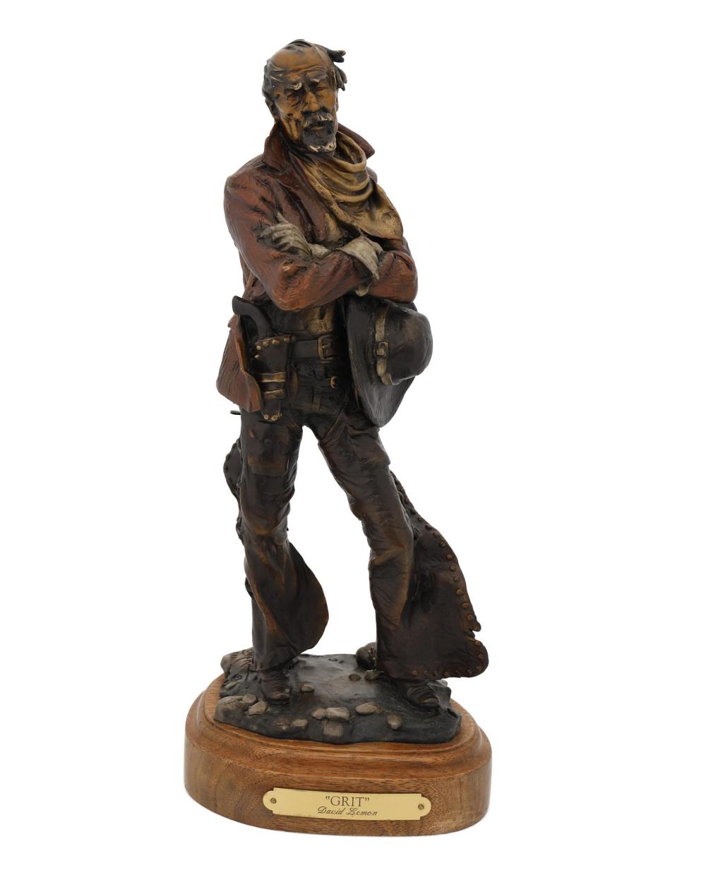 Appraisal: David Lemon b Montana California True Grit Cold painted bronze