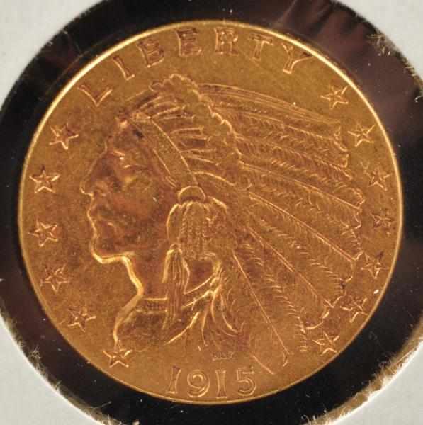 Appraisal: - Gold Indian Coin Description AU condition