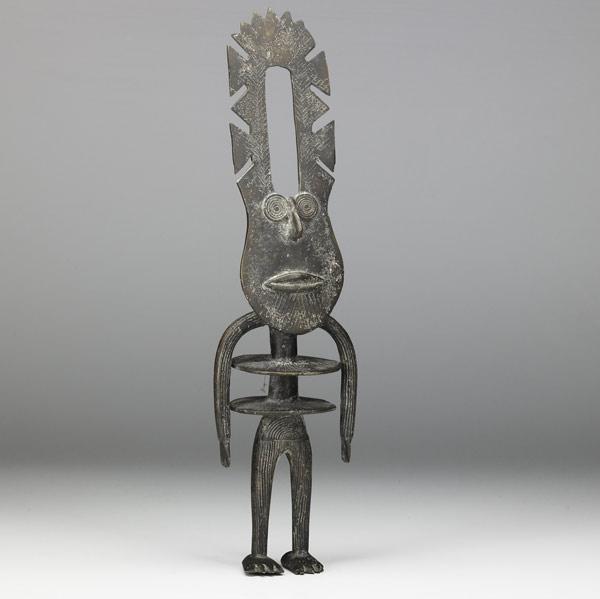 Appraisal: AFRICAN BRONZE FIGURE BURKINA FASO Bobo People human form with