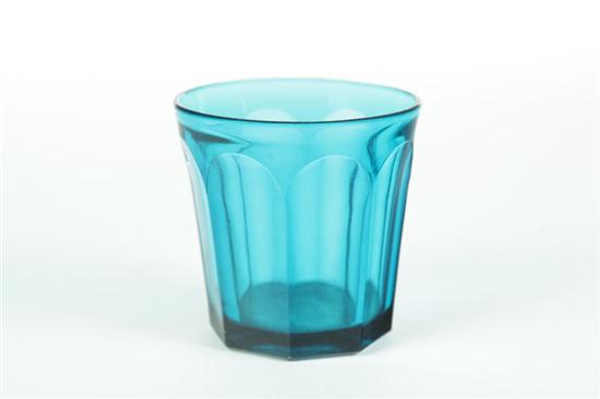 Appraisal: TUMBLER American th century Paneled peacock blue ''h