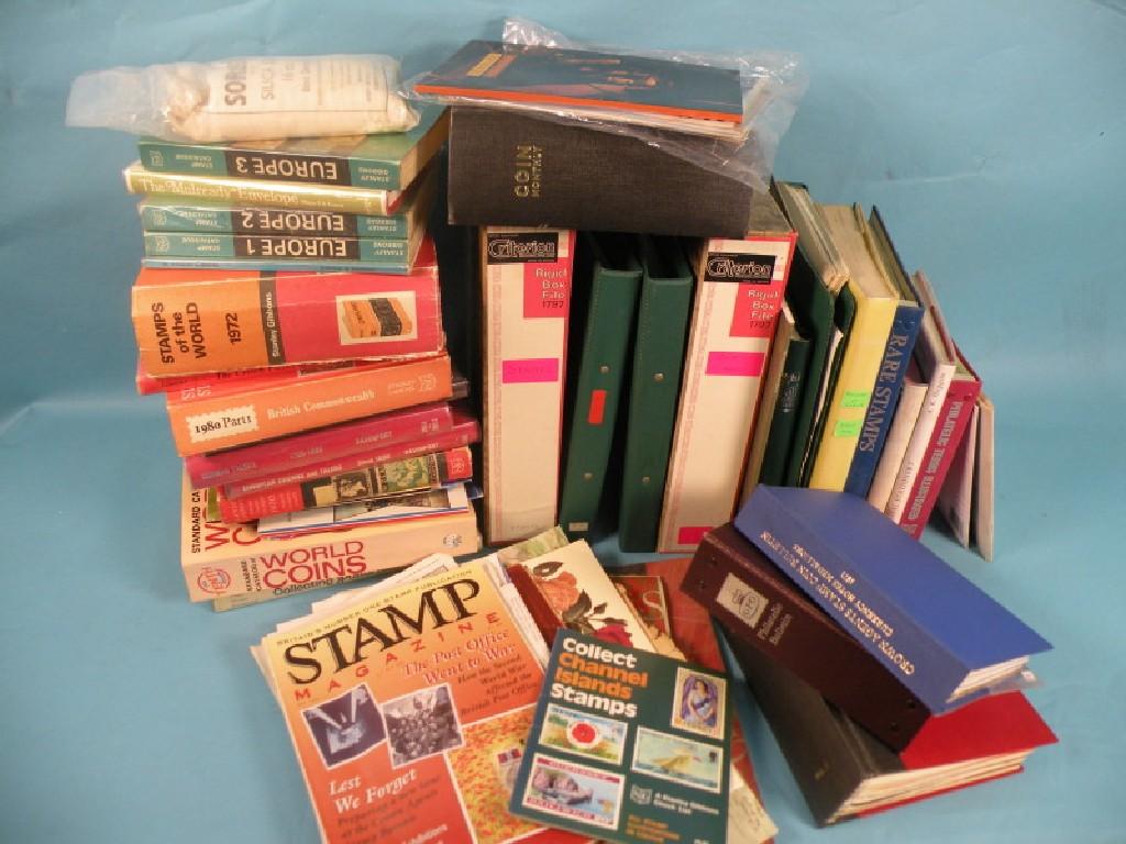 Appraisal: Sundry postage stamp reference books price guides storage albums coin