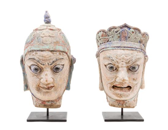 Appraisal: Sale Lot A Pair of Chinese Export Terra Cotta Heads