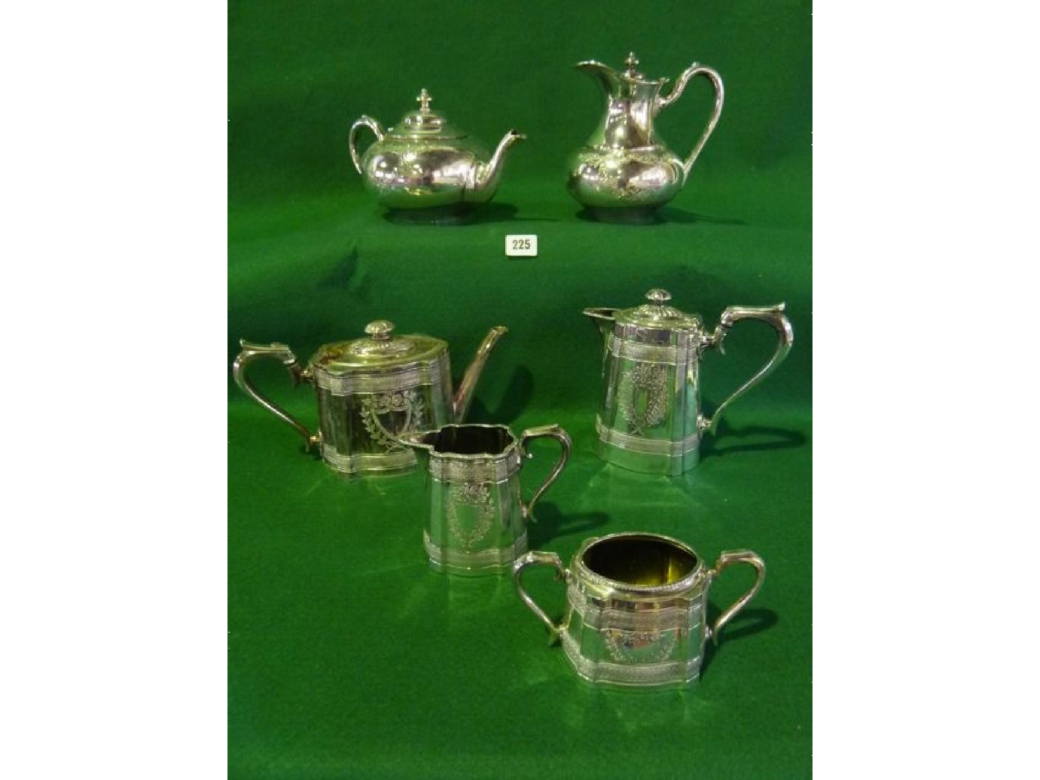 Appraisal: A four piece Victorian style tea set by James Dixon