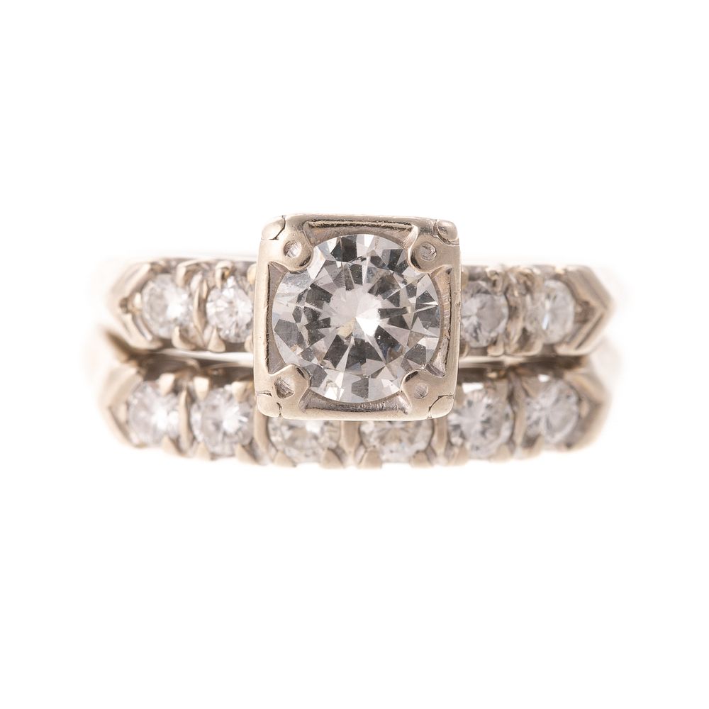 Appraisal: A Diamond Wedding Ring Set in K K white gold